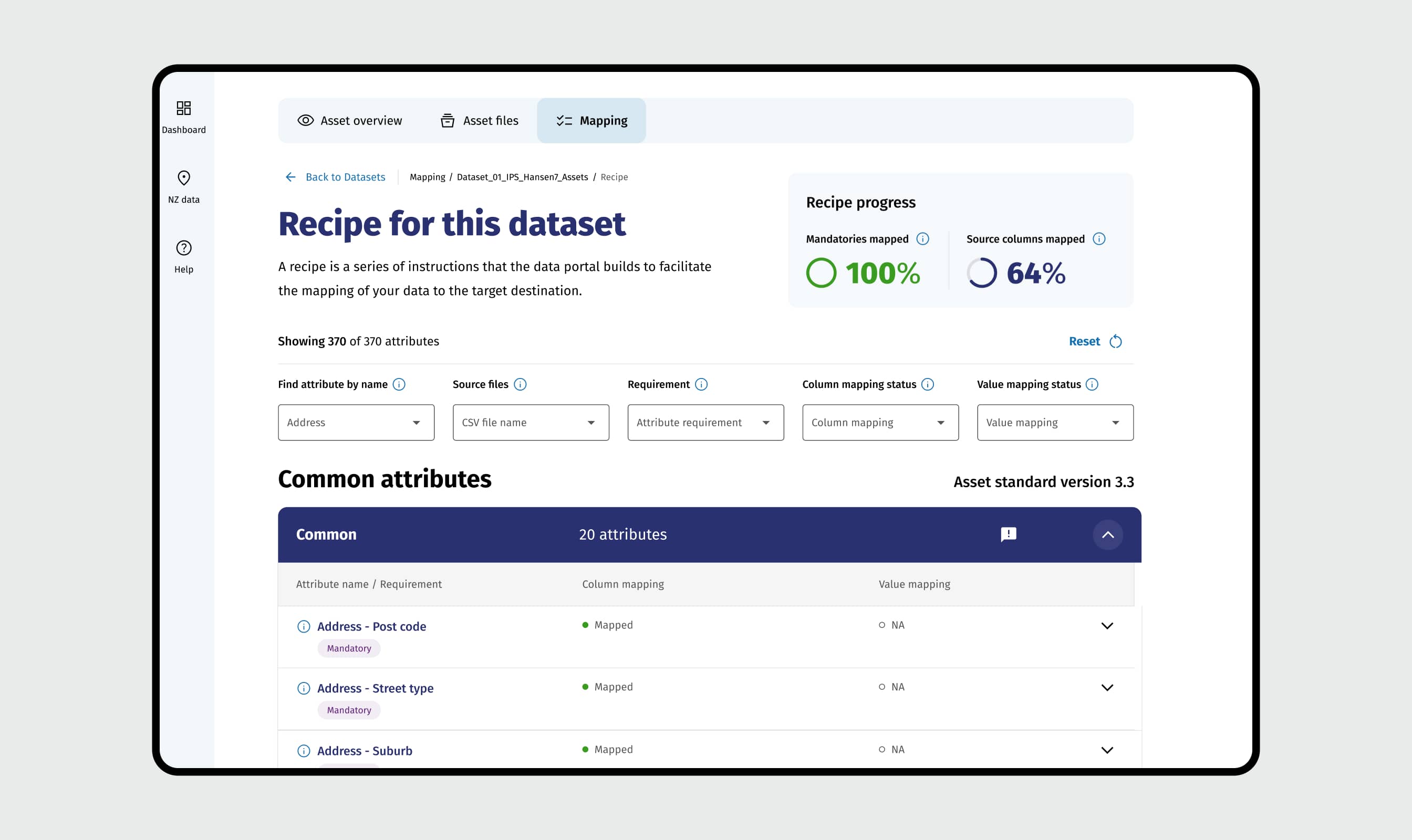 Webportal to manage data migration tasks